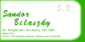 sandor bilaszky business card